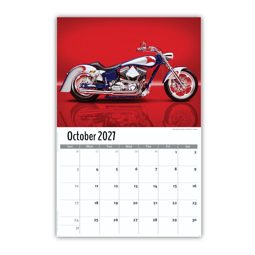2027 Motorcycle Mania wall calendar