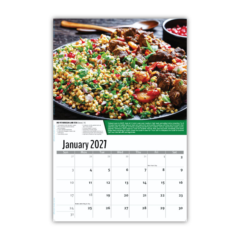 2027 Recipes Wall Calendar