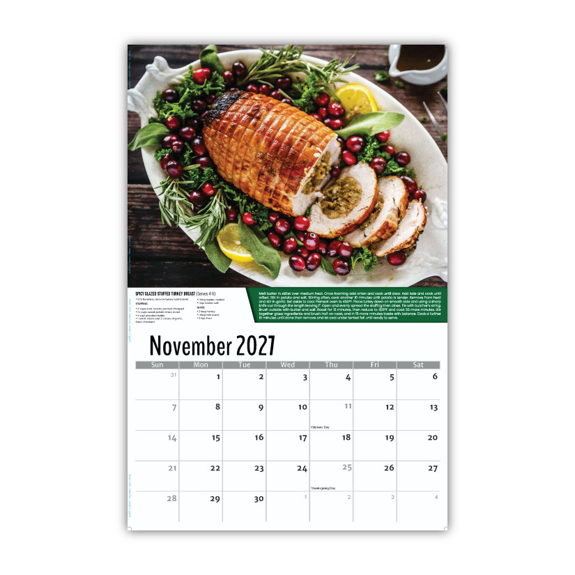 2027 Recipes Wall Calendar