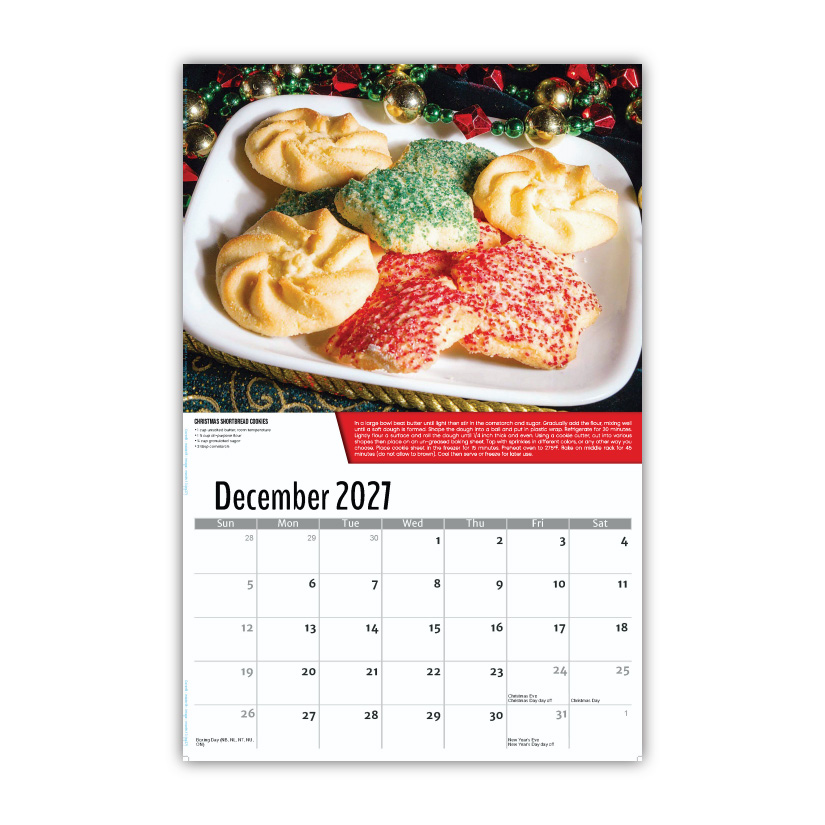 2027 Recipes Wall Calendar