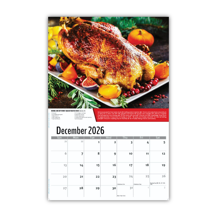 2027 Recipes Wall Calendar