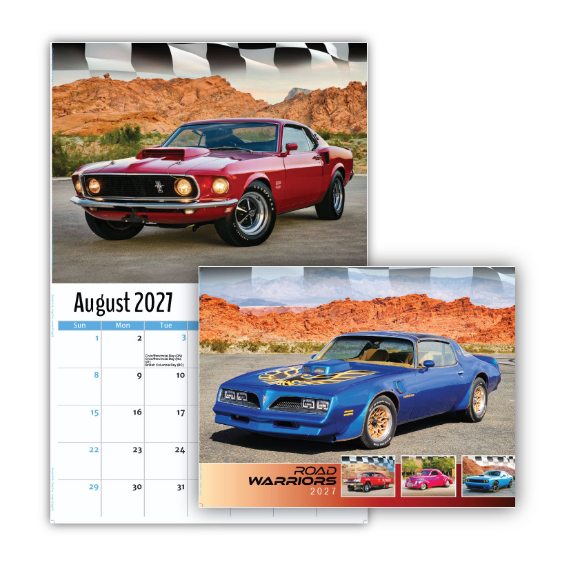 2027 Wall Calendar - Road Warriors - Hot Rods and Muscle Cars