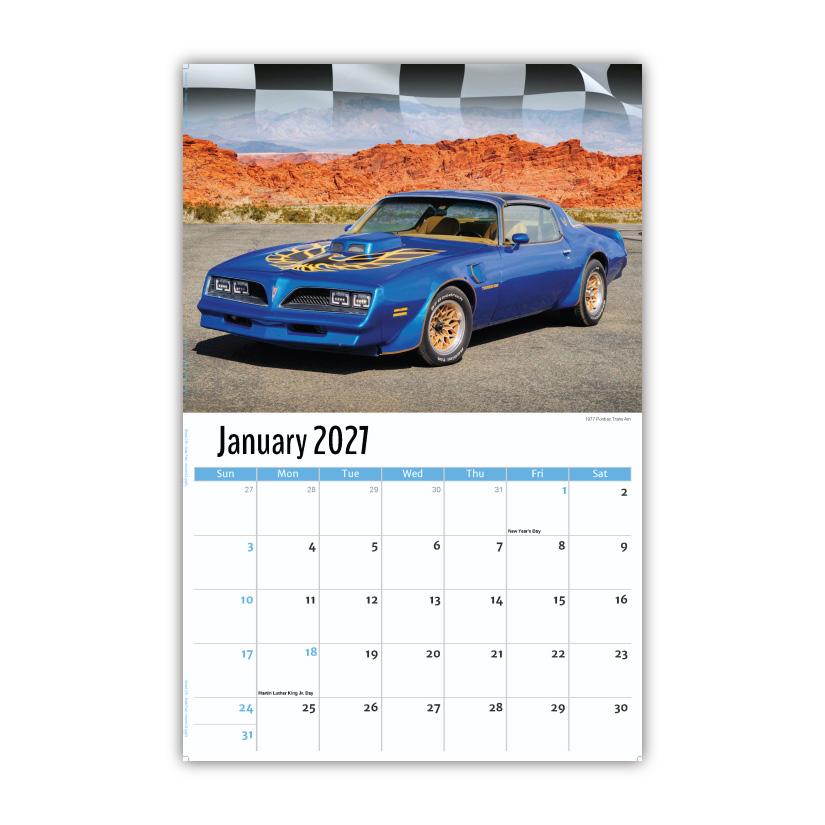 2027 Wall Calendar - Road Warriors - Hot Rods and Muscle Cars
