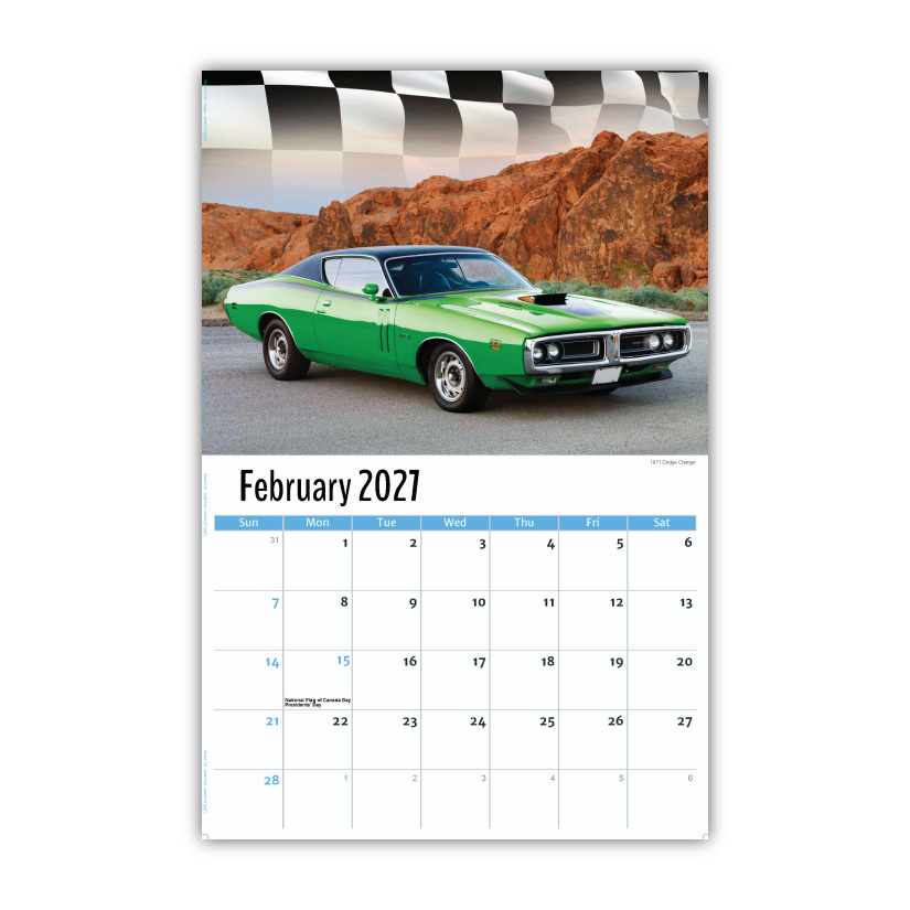 2027 Wall Calendar - Road Warriors - Hot Rods and Muscle Cars