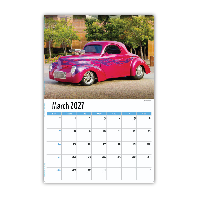 2027 Wall Calendar - Road Warriors - Hot Rods and Muscle Cars