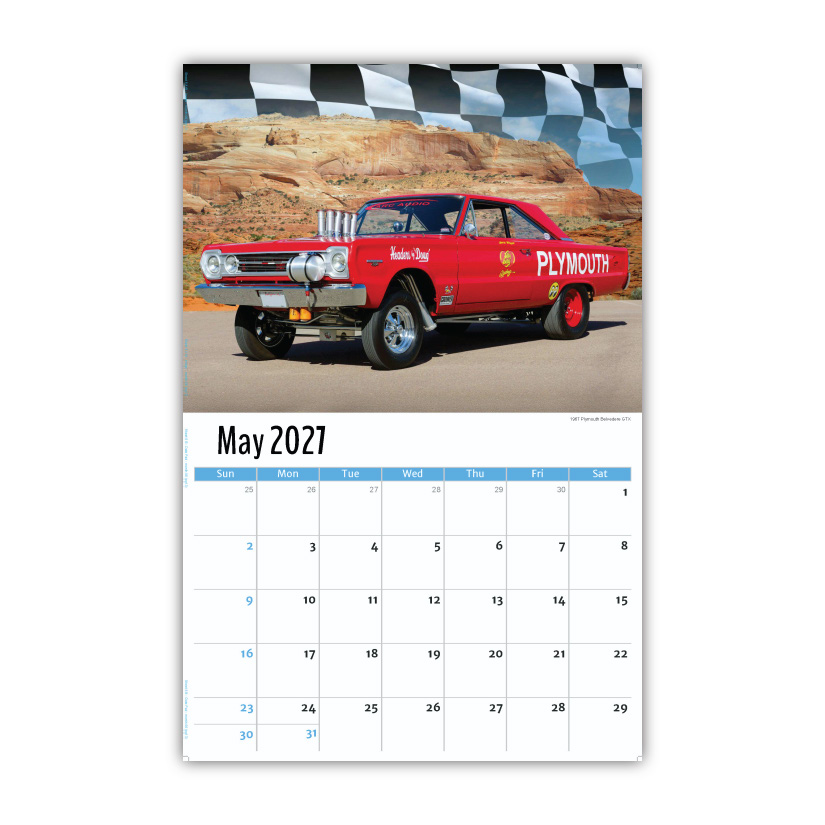 2027 Wall Calendar - Road Warriors - Hot Rods and Muscle Cars