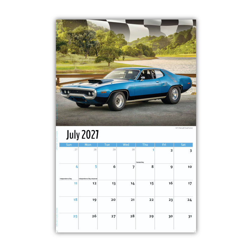 2027 Wall Calendar - Road Warriors - Hot Rods and Muscle Cars