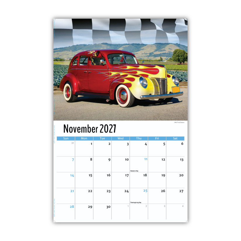 2027 Wall Calendar - Road Warriors - Hot Rods and Muscle Cars