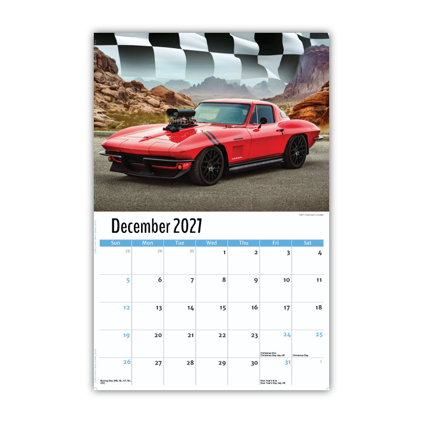 2027 Wall Calendar - Road Warriors - Hot Rods and Muscle Cars