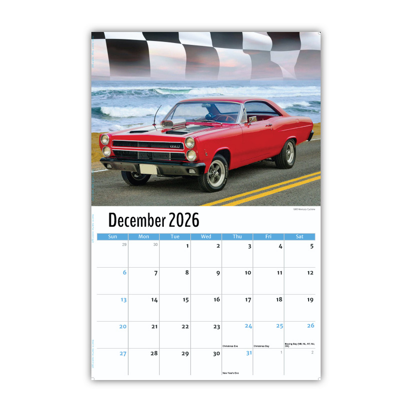 2027 Wall Calendar - Road Warriors - Hot Rods and Muscle Cars