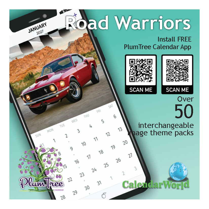 2027 Wall Calendar - Road Warriors - Hot Rods and Muscle Cars