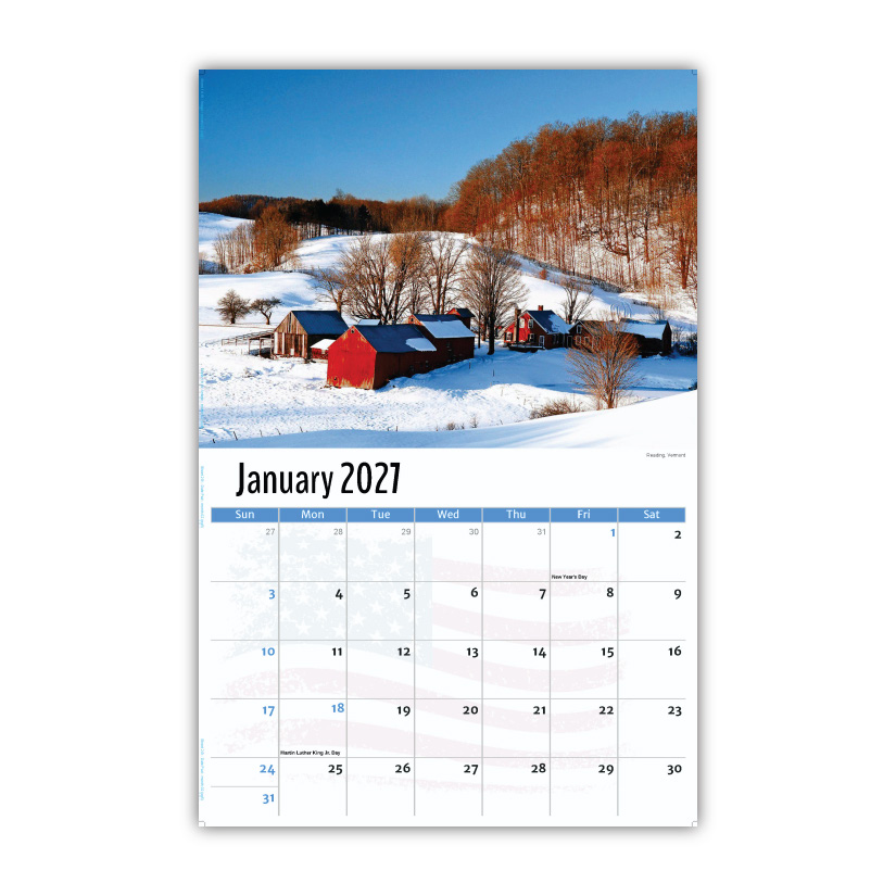 2027 Wall Calendar - Scenes of America