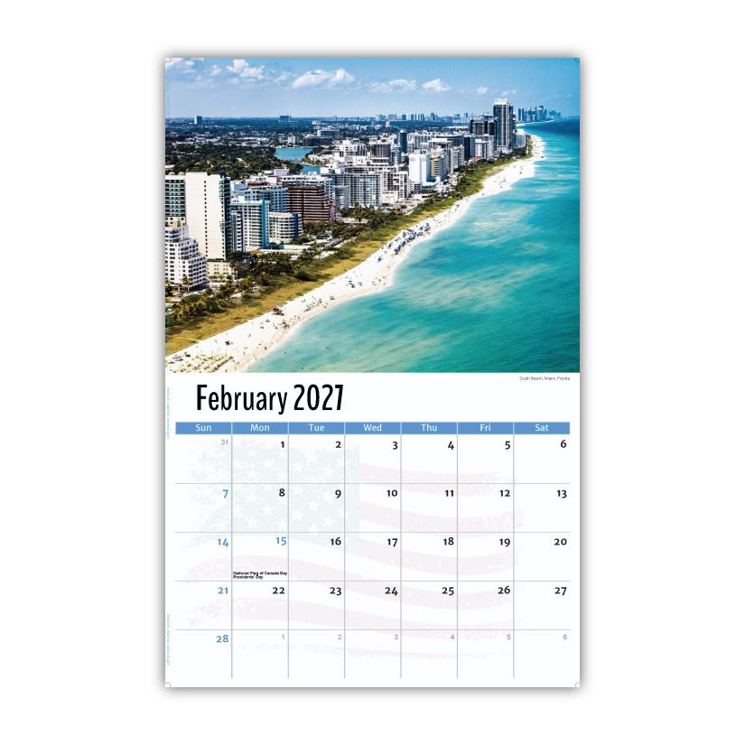 2027 Wall Calendar - Scenes of America