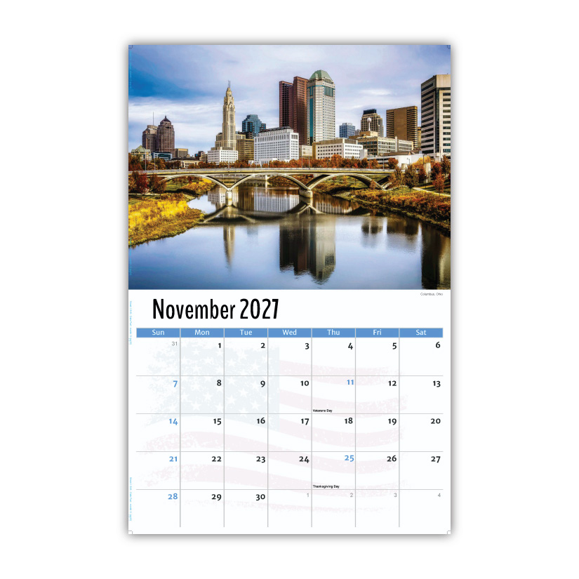 2027 Wall Calendar - Scenes of America