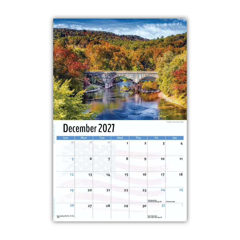 2027 Wall Calendar - Scenes of America