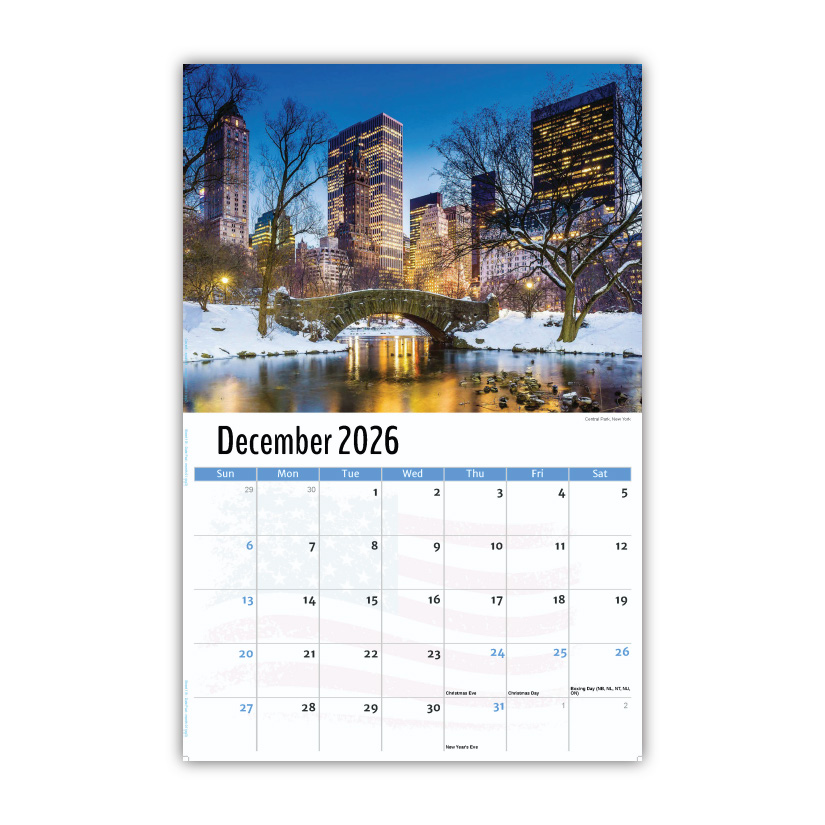 2027 Wall Calendar - Scenes of America