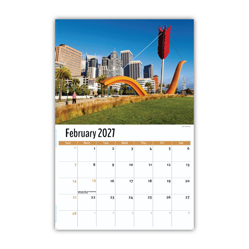 2027 Wall Calendar - Scenes of California