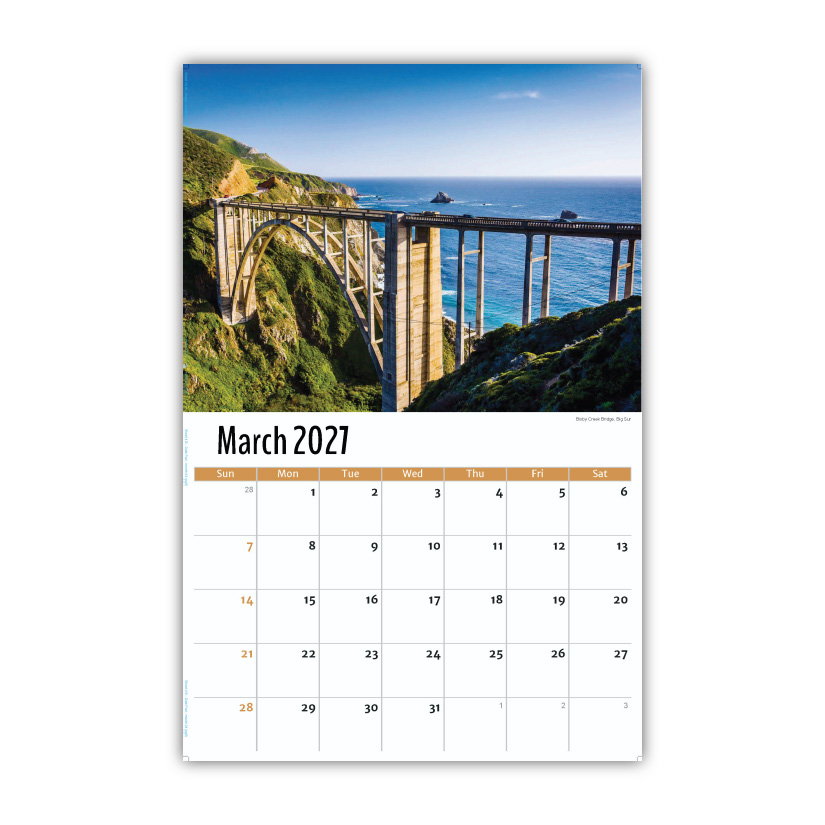 2027 Wall Calendar - Scenes of California