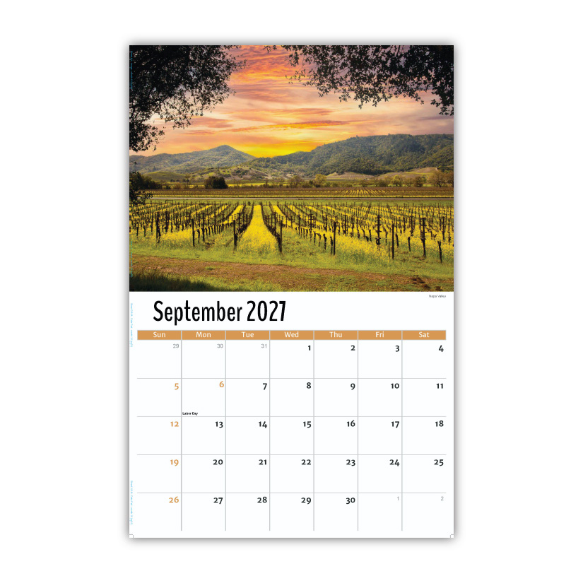 2027 Wall Calendar - Scenes of California