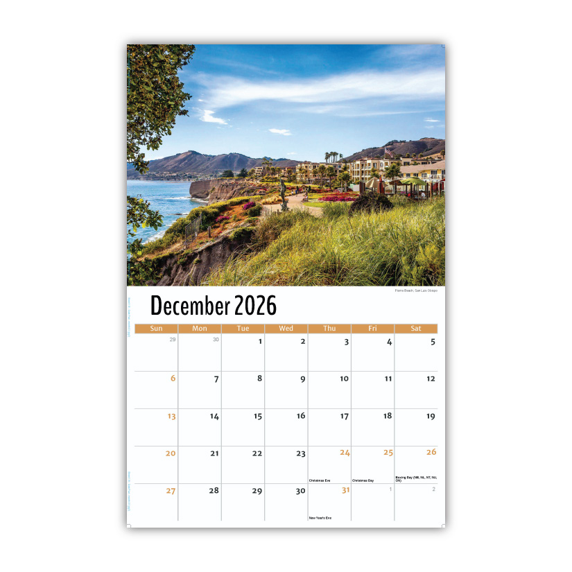 2027 Wall Calendar - Scenes of California