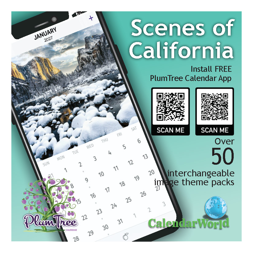 2027 Wall Calendar - Scenes of California
