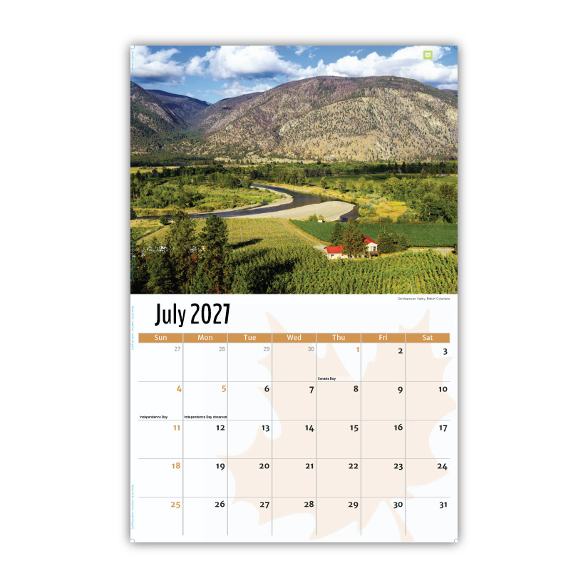 2027 Wall Calendar - Scenes of Canada