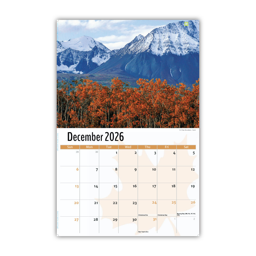 2027 Wall Calendar - Scenes of Canada