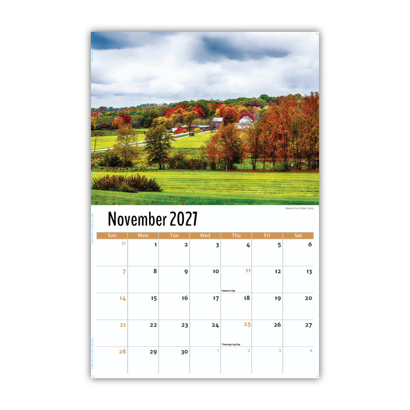 2027 Wall Calendar - Scenes of Pennsylvania