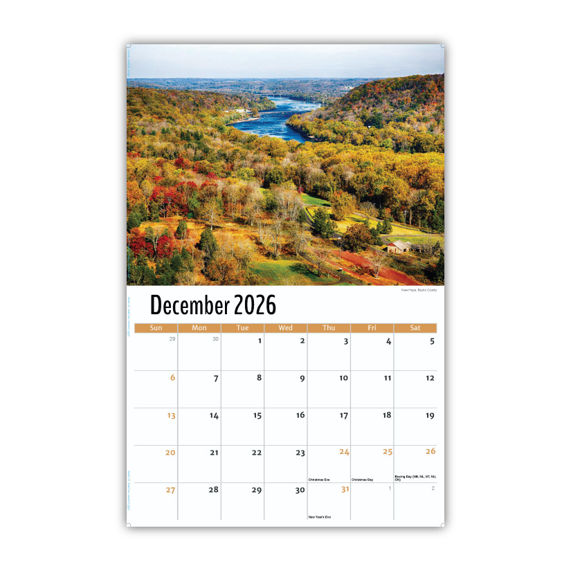 2027 Wall Calendar - Scenes of Pennsylvania
