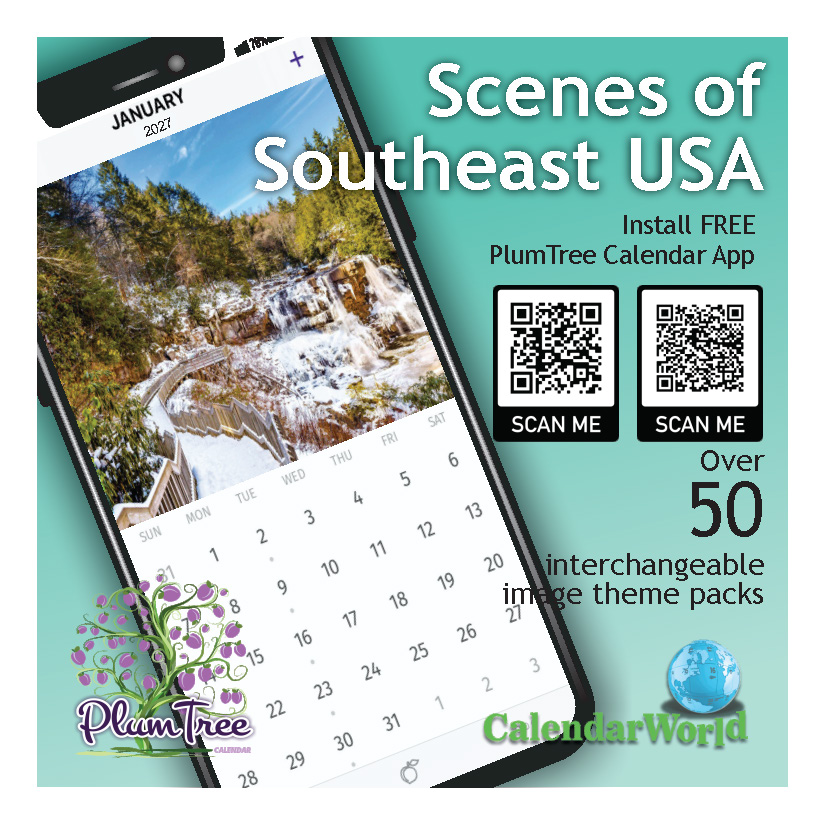 2027 Wall Calendar - Scenes of Southeast USA