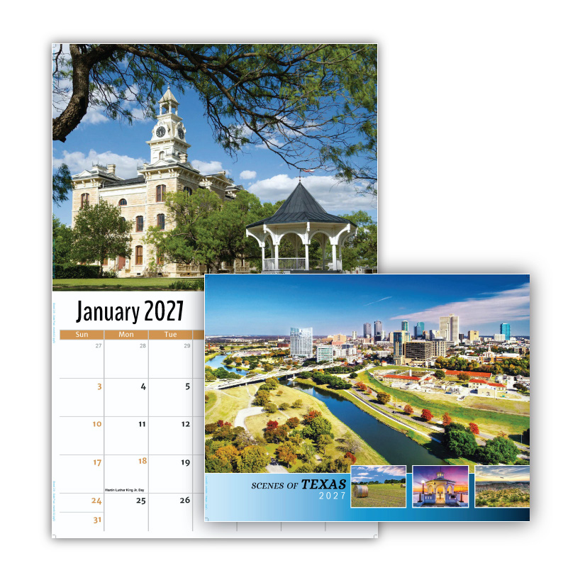 2027 Wall Calendar - Scenes of Texas