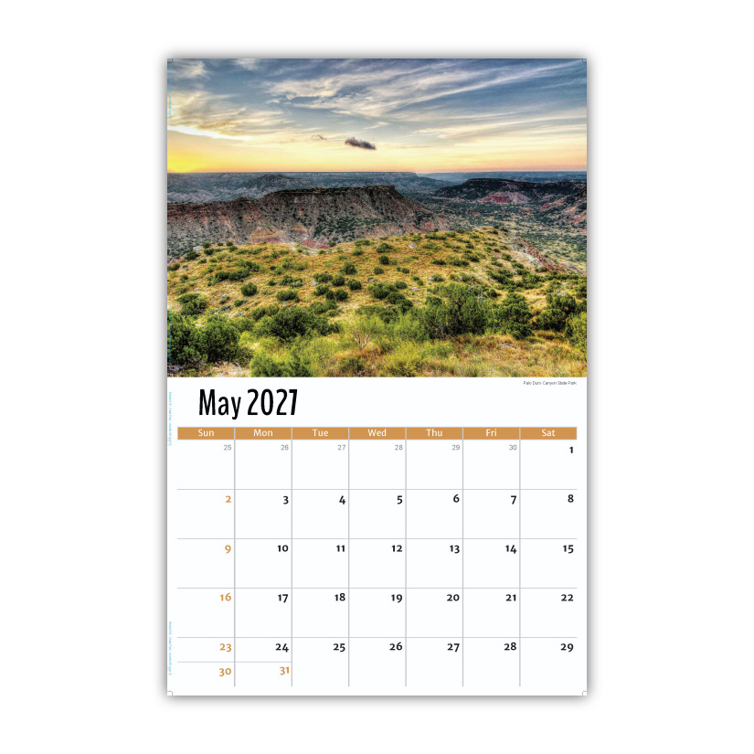 2027 Wall Calendar - Scenes of Texas