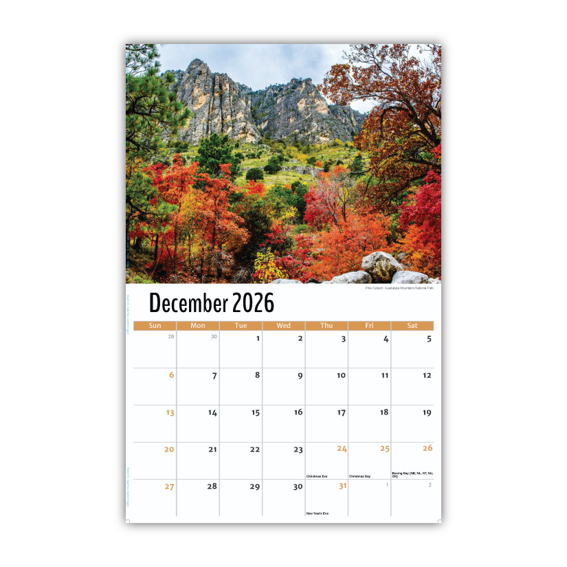 2027 Wall Calendar - Scenes of Texas