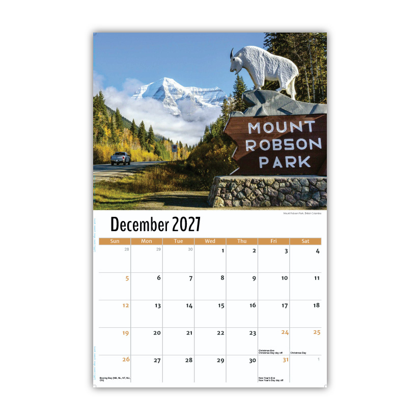 2027 Wall Calendar - Scenes of Western Canada