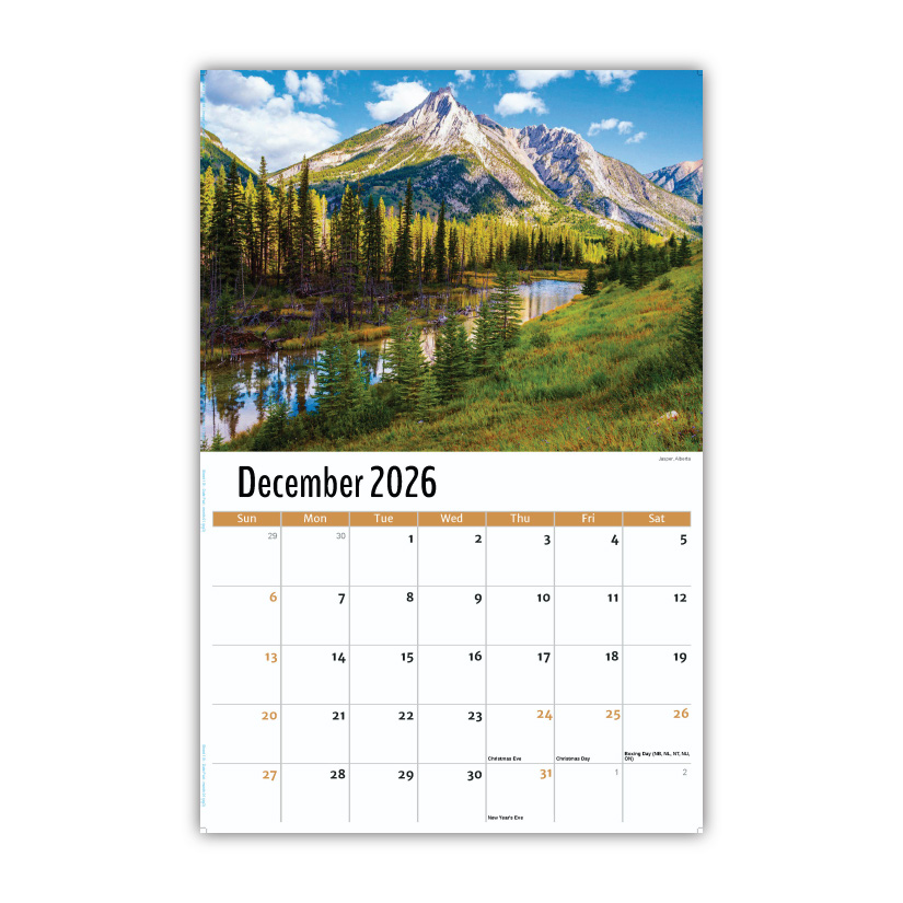 2027 Wall Calendar - Scenes of Western Canada