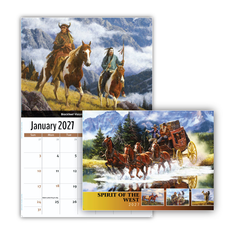 2027 Wall Calendar - Spirit of the West - Old West Art