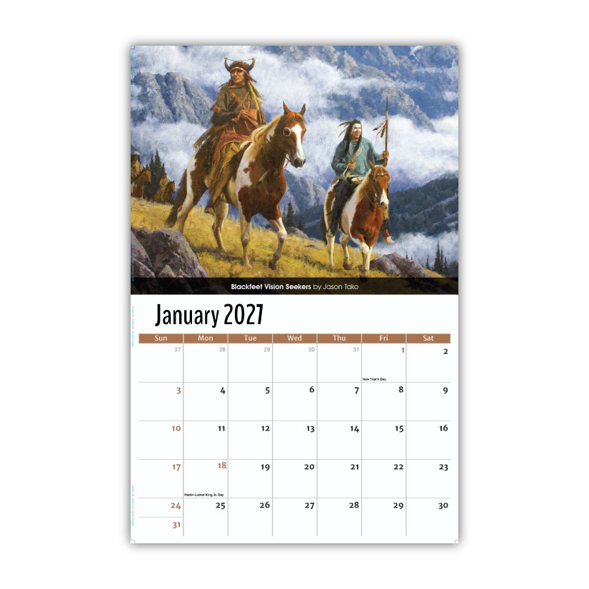 2027 Wall Calendar - Spirit of the West - Old West Art