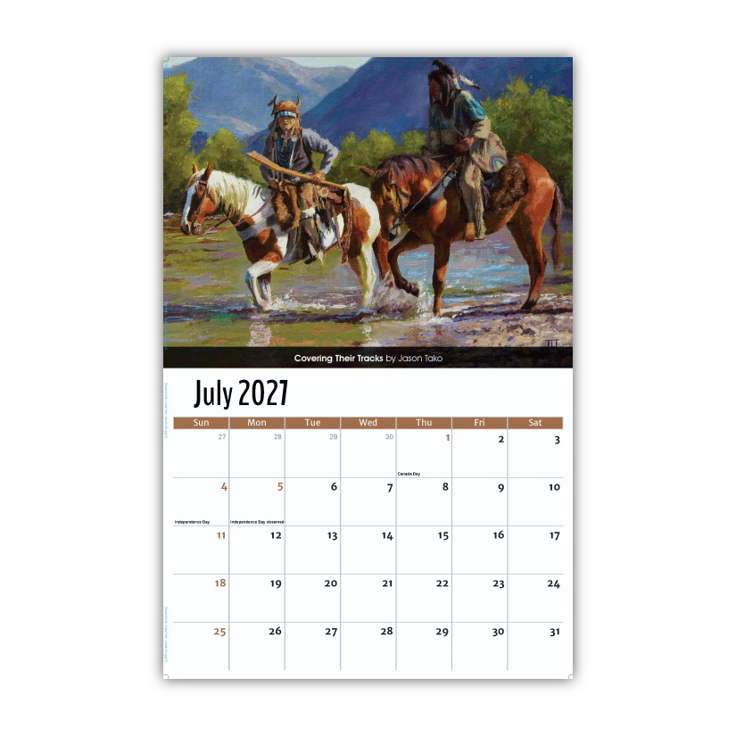 2027 Wall Calendar - Spirit of the West - Old West Art