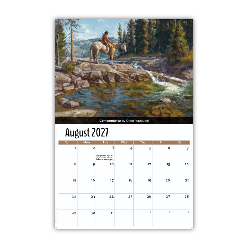 2027 Wall Calendar - Spirit of the West - Old West Art