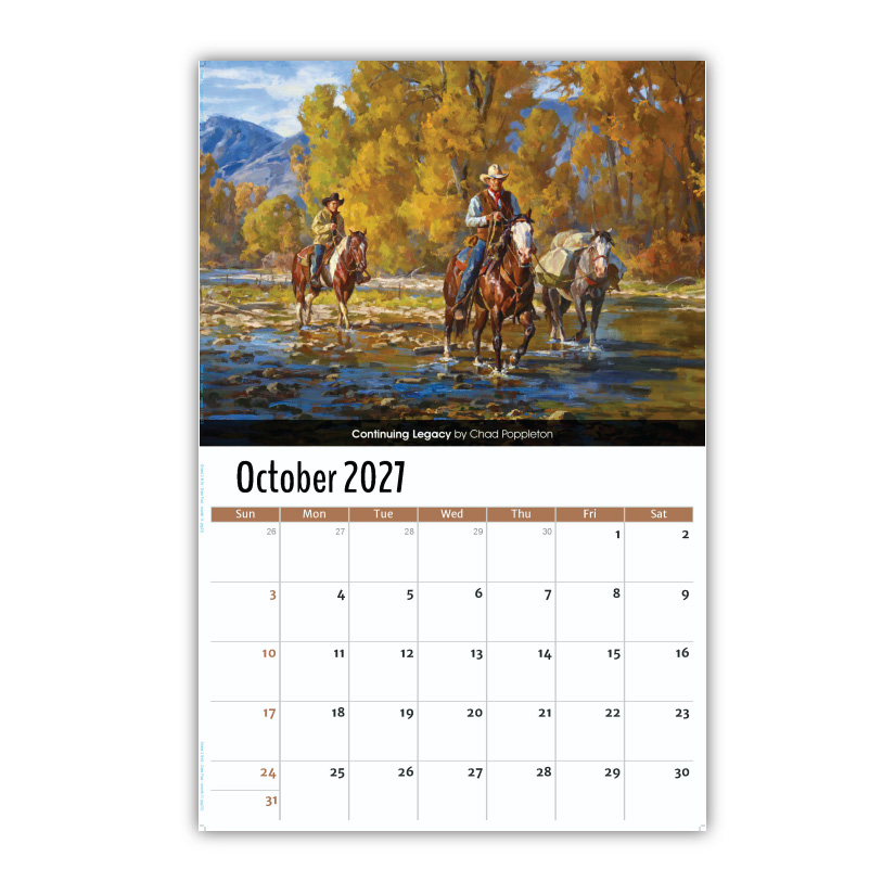 2027 Wall Calendar - Spirit of the West - Old West Art
