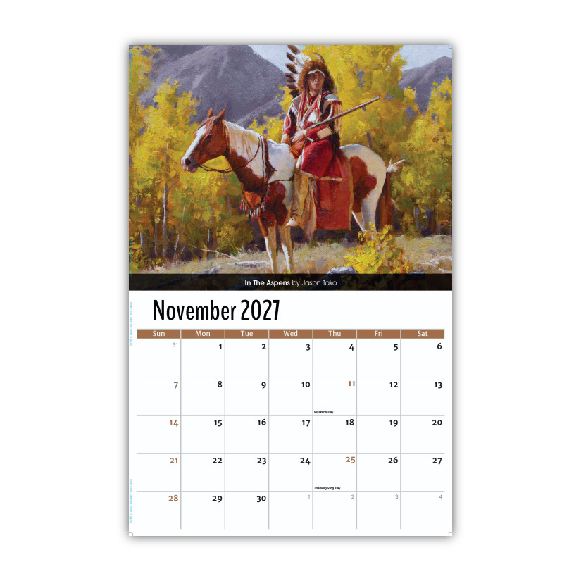 2027 Wall Calendar - Spirit of the West - Old West Art