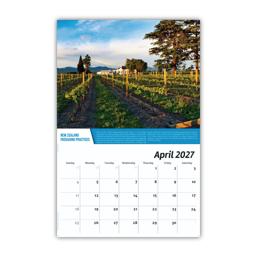 2027 Wall calendar - Vintages: Wine Tips