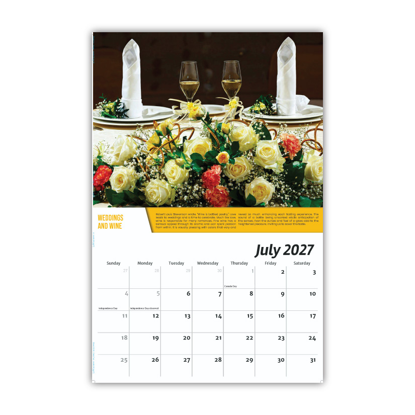 2027 Wall calendar - Vintages: Wine Tips