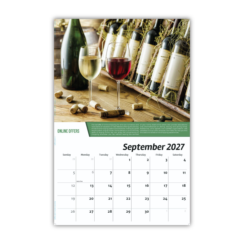 2027 Wall calendar - Vintages: Wine Tips