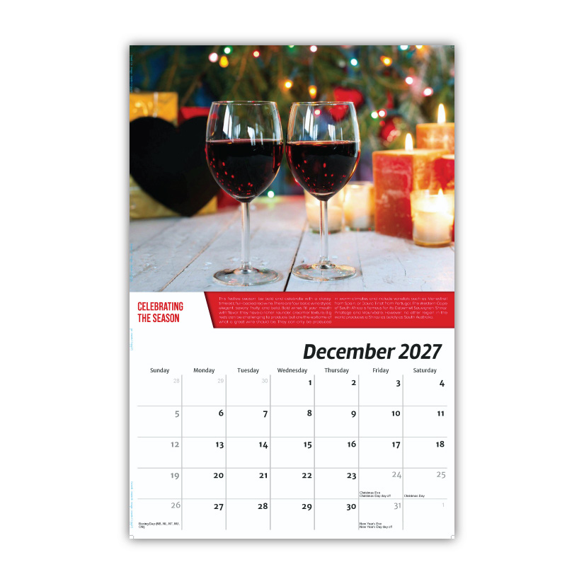 2027 Wall calendar - Vintages: Wine Tips