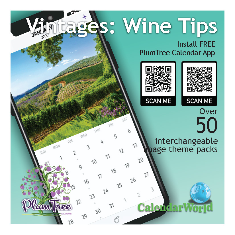 2027 Wall calendar - Vintages: Wine Tips