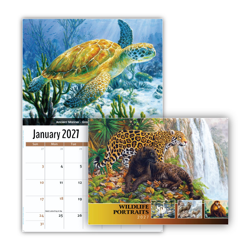 2027 Wall Calendar - Wildlife Portraits
