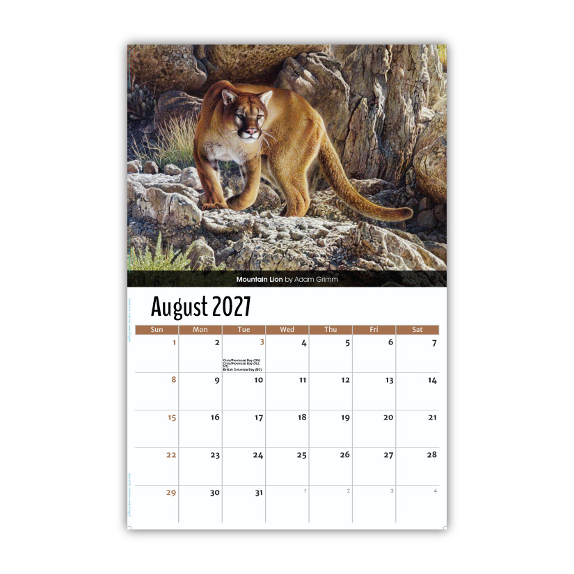 2027 Wall Calendar - Wildlife Portraits