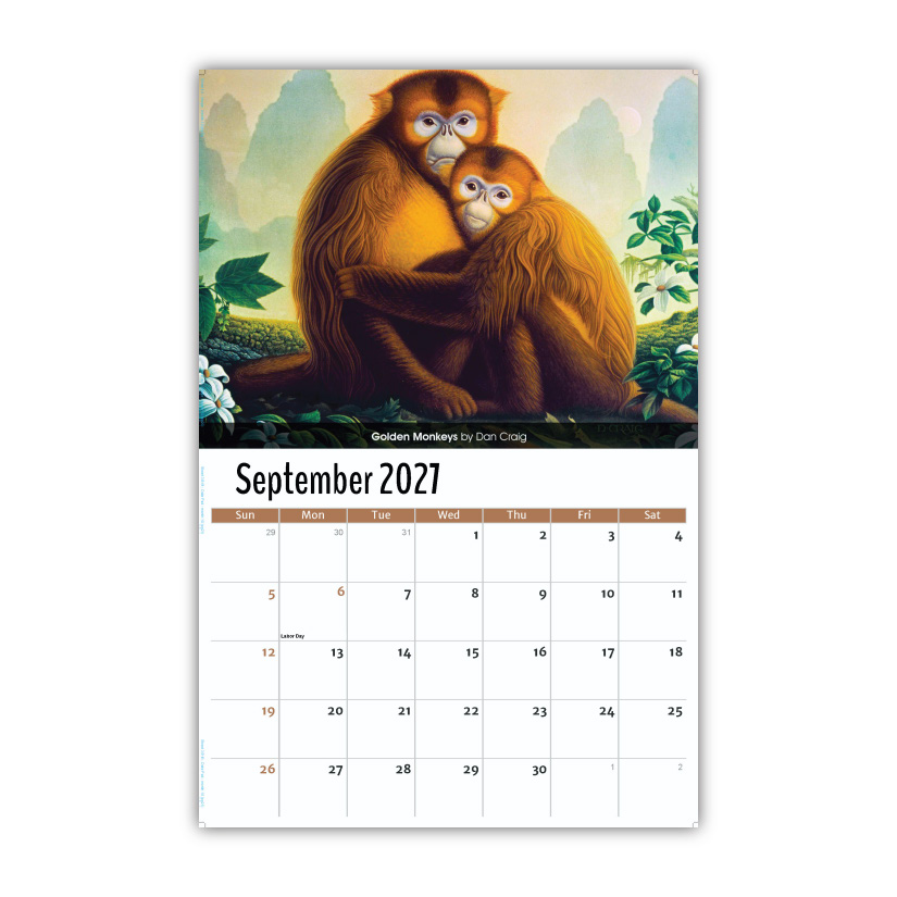 2027 Wall Calendar - Wildlife Portraits