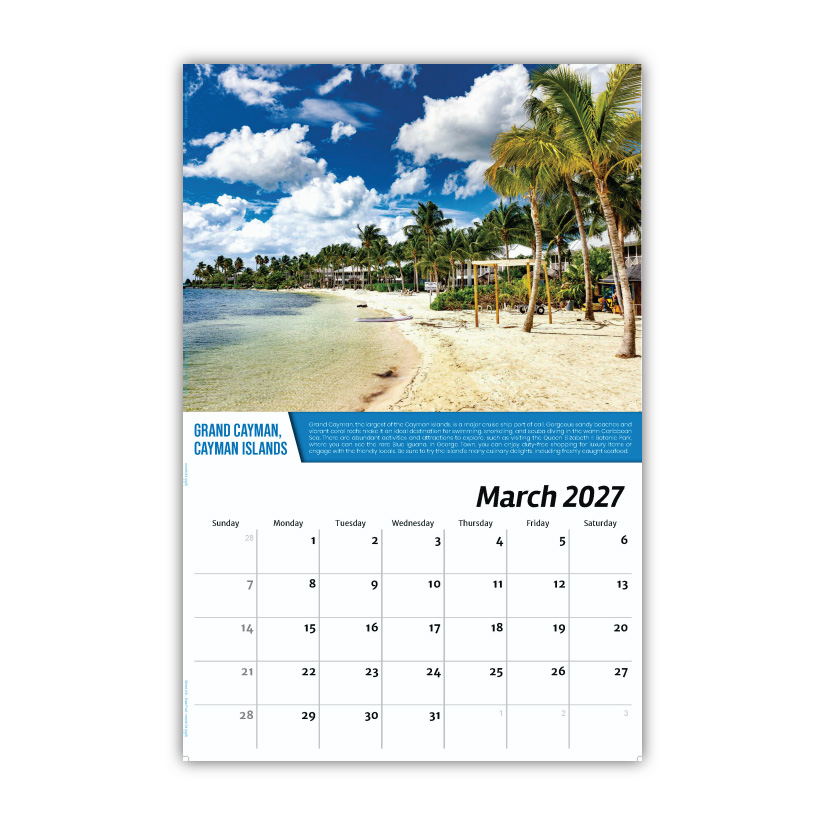 2027 Wall Calendar - World Travel Destinations